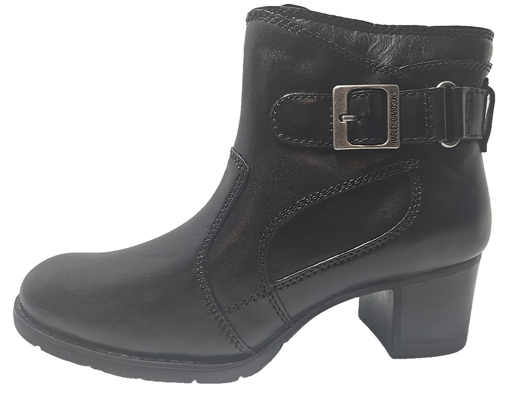 Harley Davidson Sienna One Strap Ladies Black Biker Boots Size 6